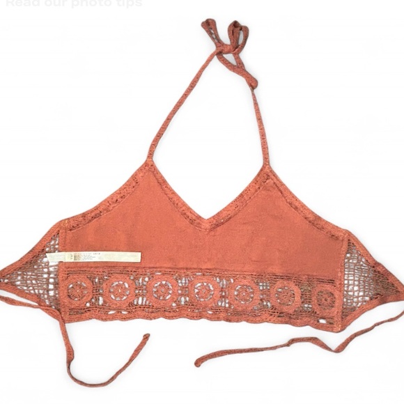 Free People Sydney Crochet Lace Bralette Canyon Sunset Boho Festival Top Sz L - Picture 5 of 6